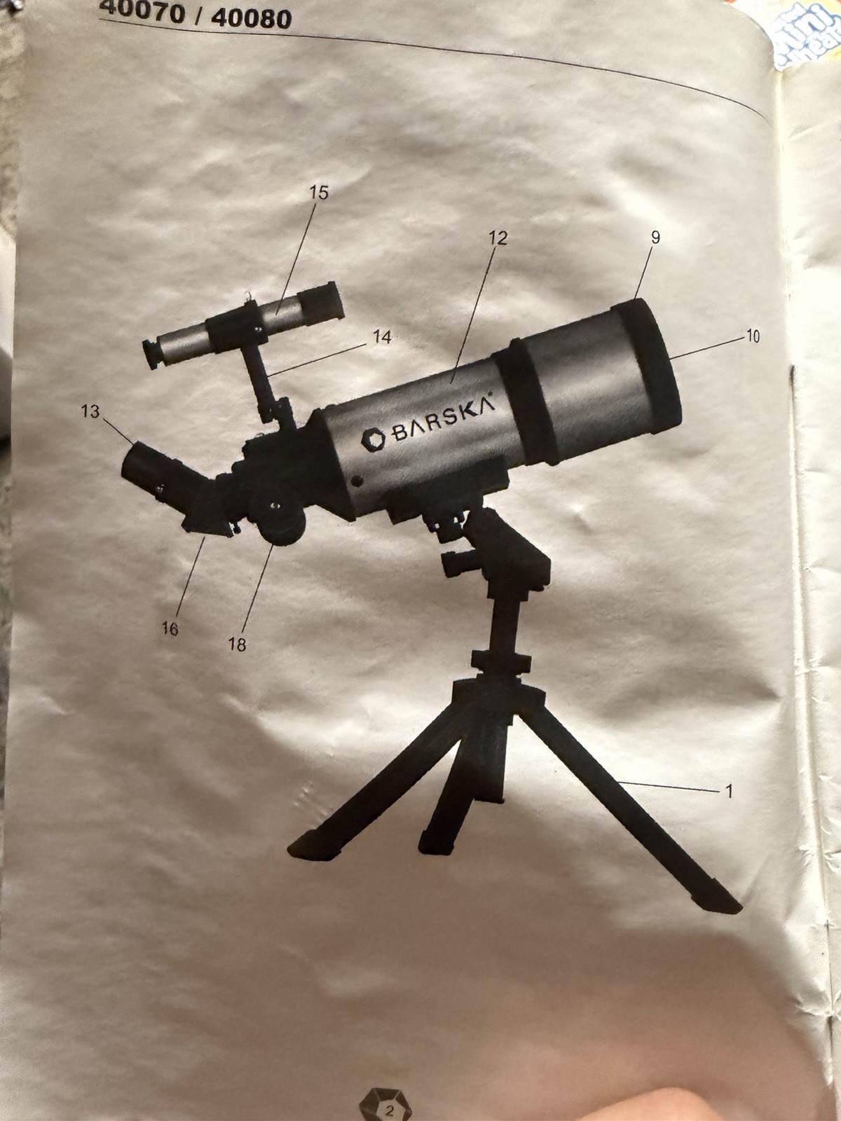 BARSKA Starwatcher refracting telescope 400×70 mm with tripod, case