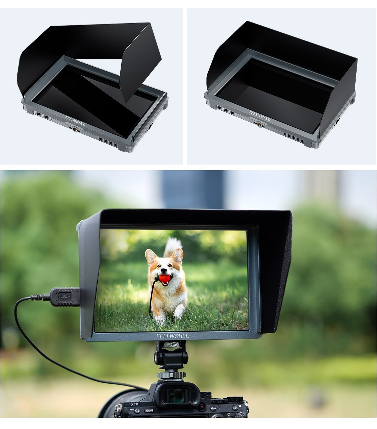 FEELWORLD F5 PRO V4 6 inch DSLR Camera Field Monitor Touch Screen 4K HDMI Type C