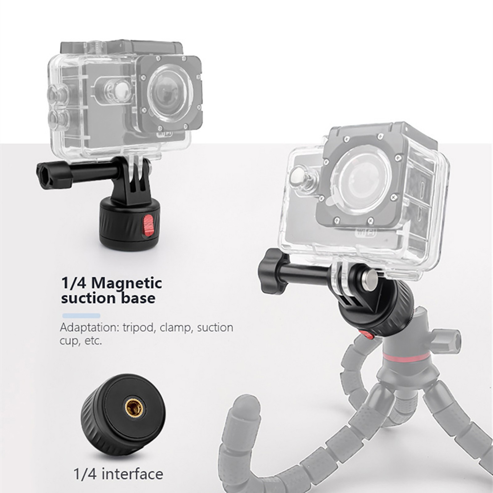 Camera Magnetic Mount Base Locker for GoPro Hero 12 11 10 9 8 7 Accessories
