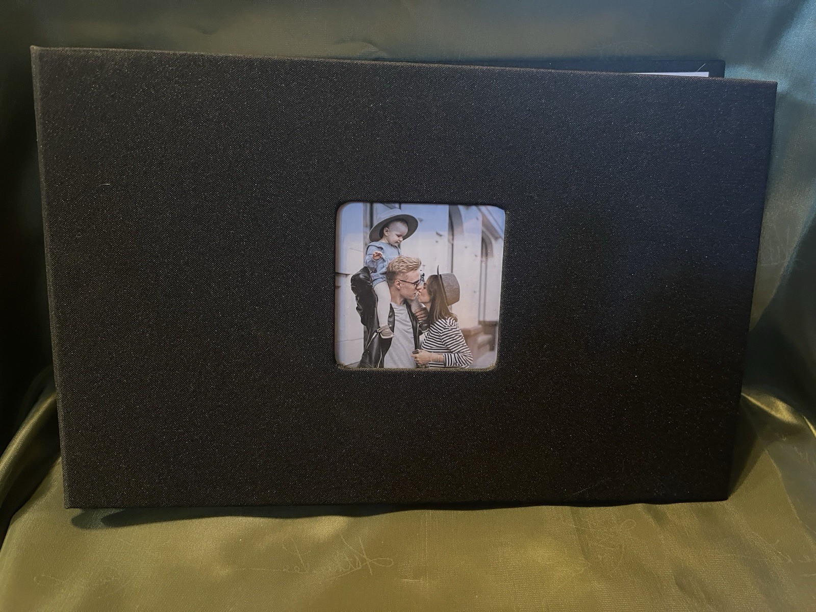 Colin Limei 8” x 5.75” Black Fabric Photo Album Memory Book, Exceptional Quality