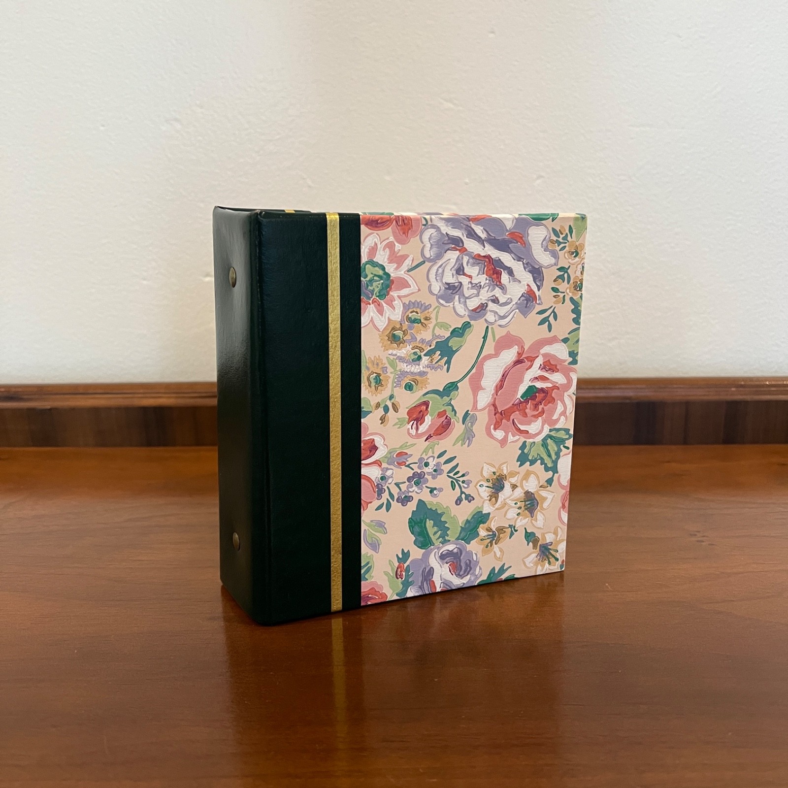 Vintage 1980s Floral Ring Binder 4×6″ Photo Album for Photos, Junk Journal