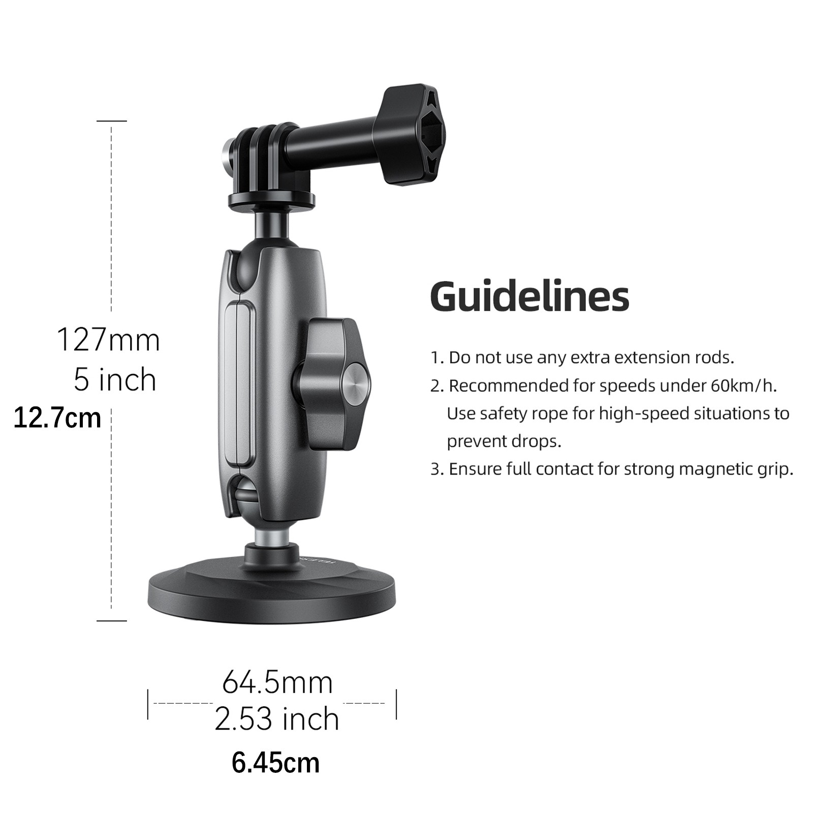 Magnetic Mount Base Aluminium Alloy Bracket Fits For Insta360 one X2/X3/RS