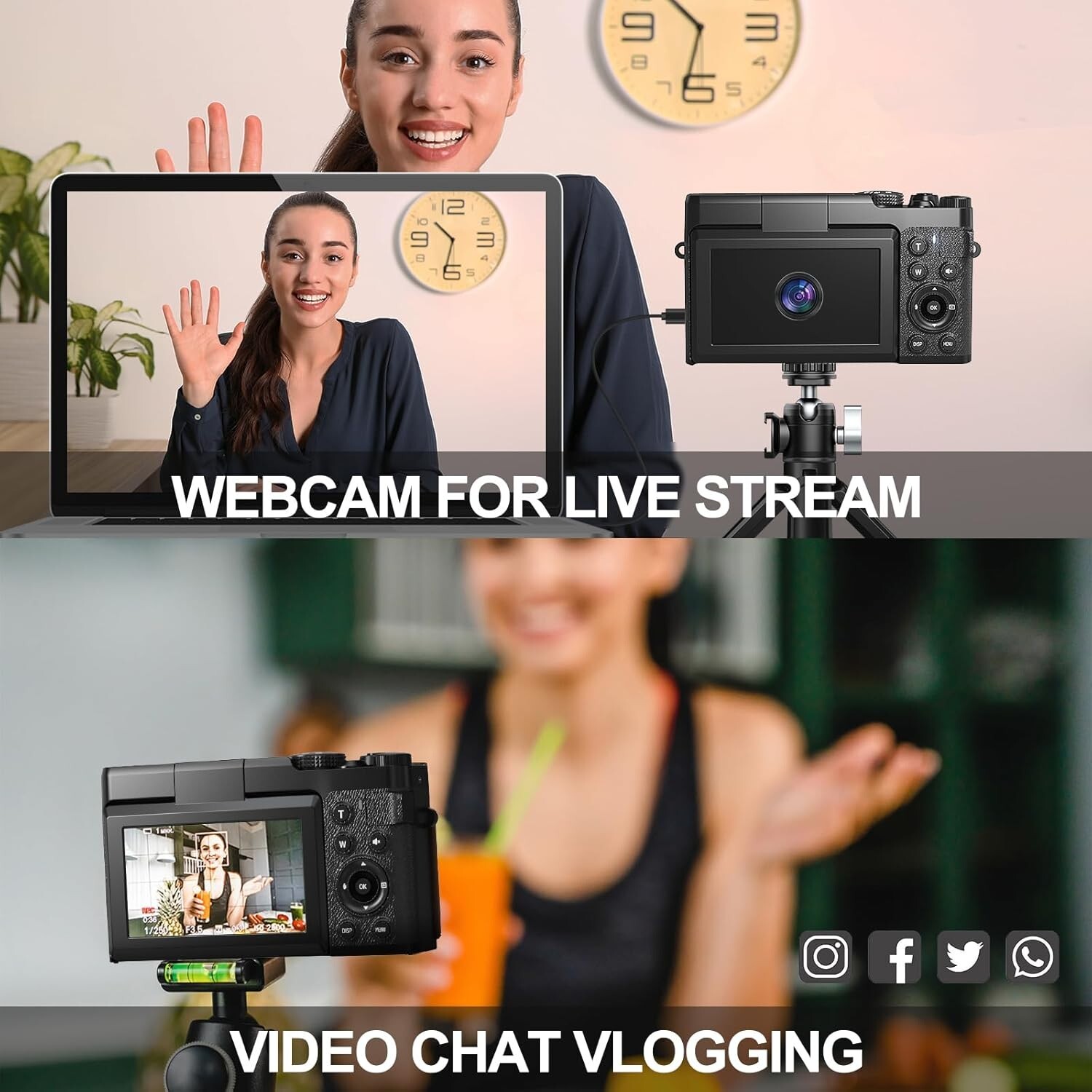 Digital Camera 5K 64MP 18X 3” Video Camera For Youtube Photography Beginner