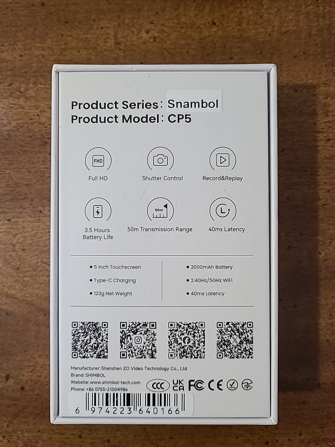 SHIMBOL CP5 Lite 5″ Vlog Selfie Phone Monitor Screen 1080P HD iPhone Gear Camera