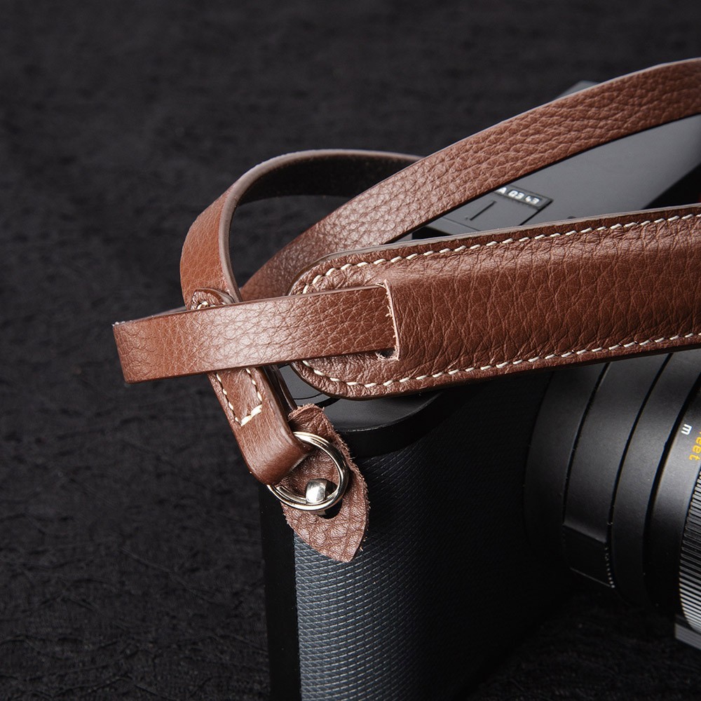 115cm Vintage Genuine Leather Camera Neck Shoulder Strap for Leica Fuji Brown