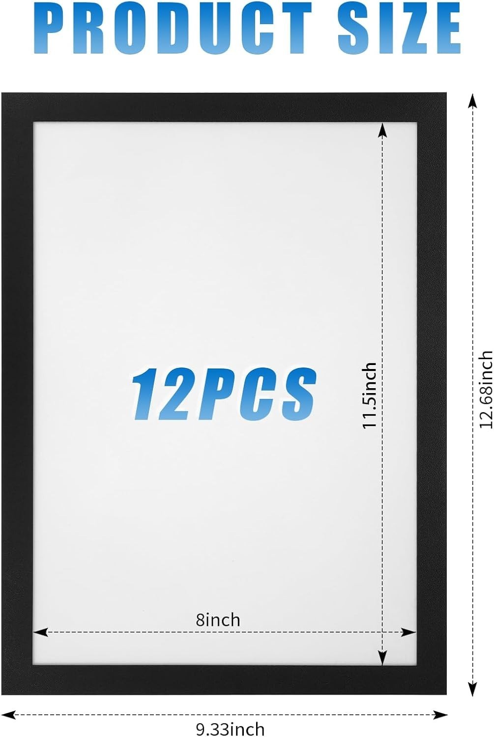12 Pack Magnetic Sign Holder, Frames for Document 8 x 11.5 12 Pack Black