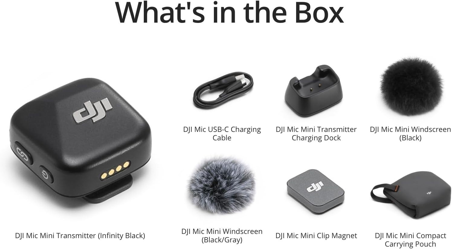 DJI Mic Mini Transmitter (Infinity Black) (Certified Refurbished)