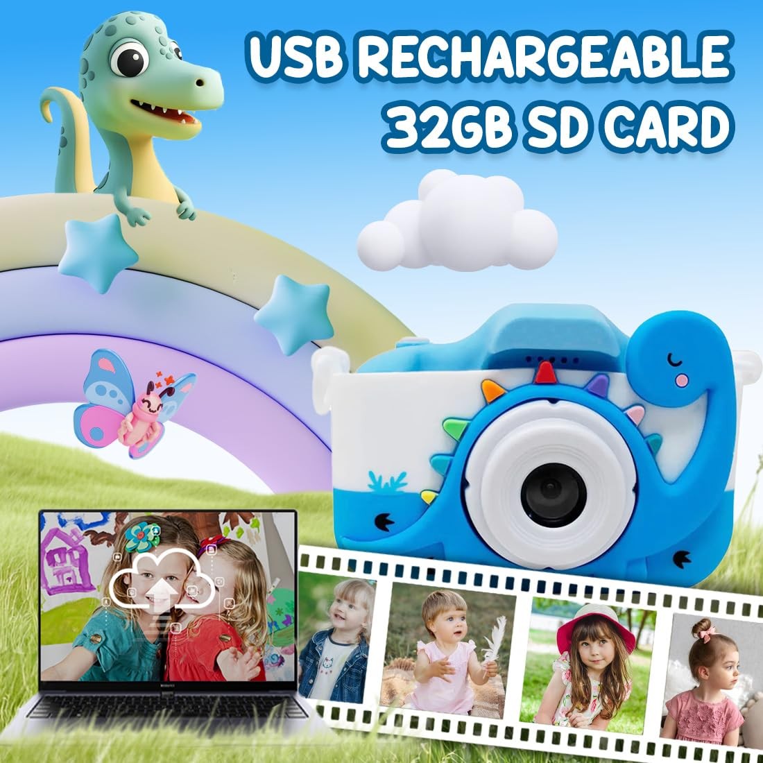 for Boys & Girls 3–8 Years | Digital for 1080P Selfie Video | Rechargeable wi…