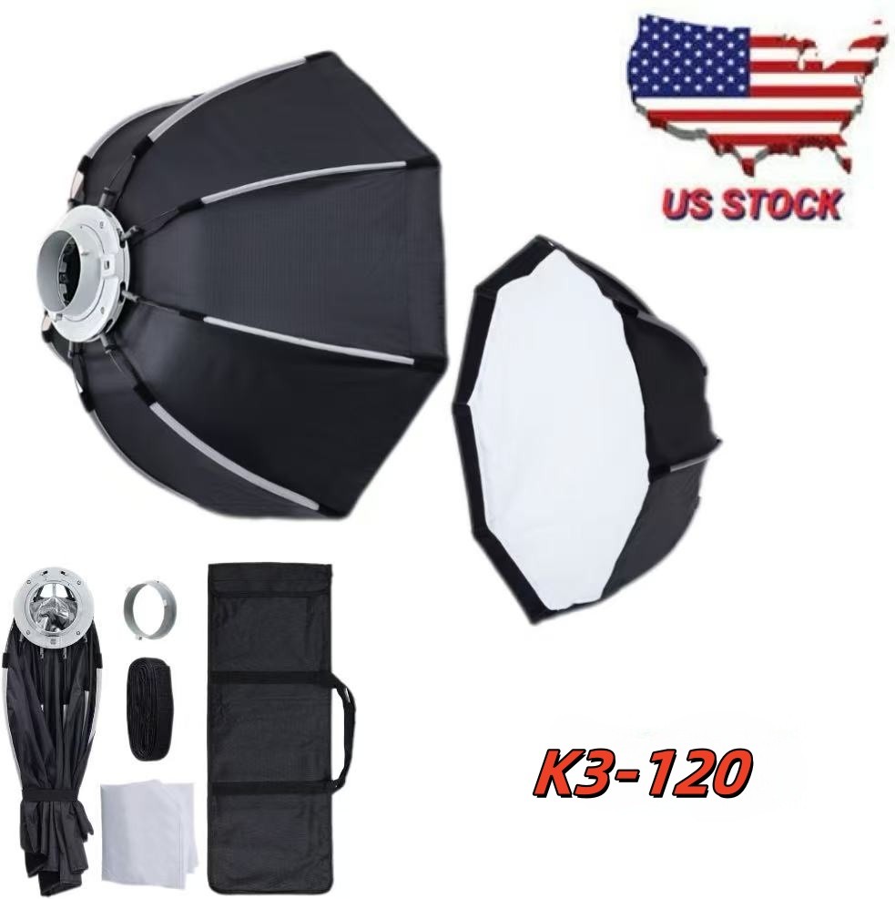 TRIOPO 120cm Quick-Setup Octagon Softbox Grid+2.8m For LED,Ad600ProII,Ad800Pro