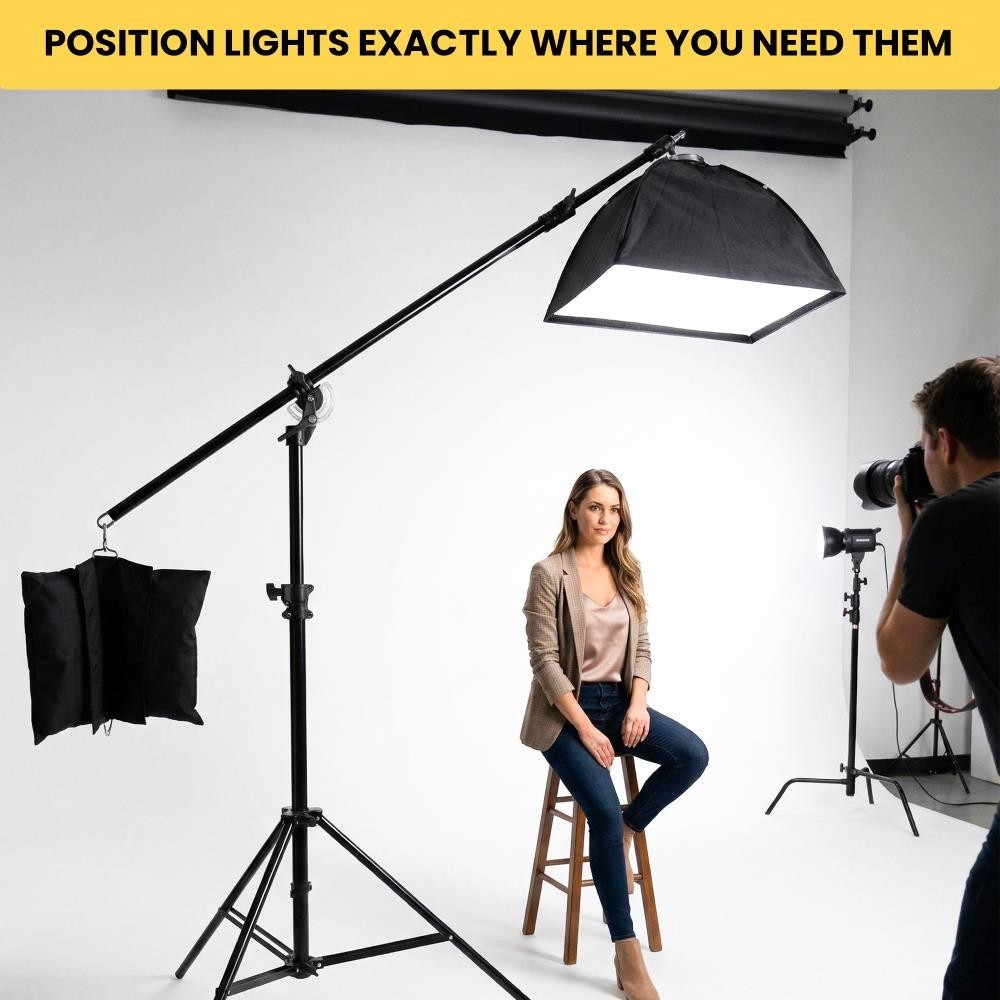 Impact Combo Boom 12.9′ Light Stand w/ 7′ Boom Arm & Sandbag 20lb Capacity