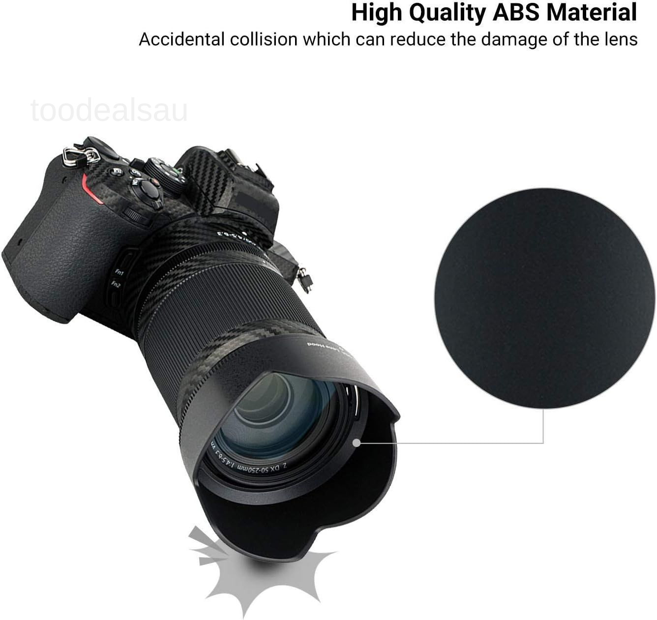 (1+1) Screw on + Bayonet Lens Hood Shade for Nikon Z30 Z50 Z fc Dual Lens Kit