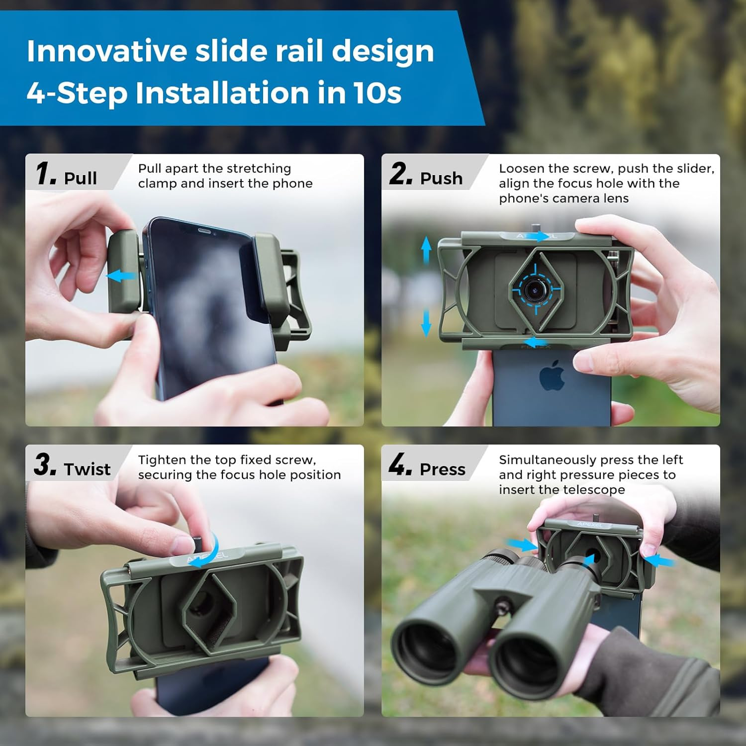 Universal Hunting Phone Scope Adapter for Spotting Scope Binocular Monocular