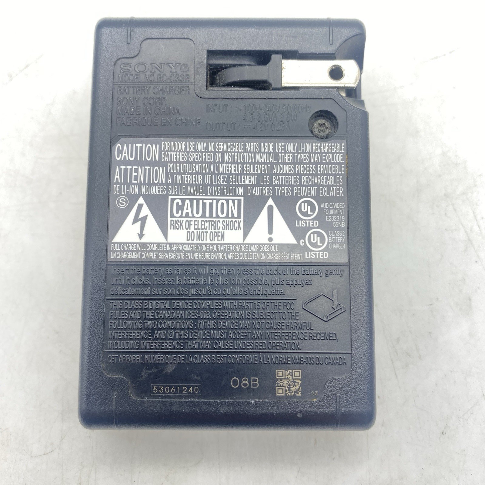 Sony BC-CSGB Battery Black Charger for NP-BG1, NP-FG1 G Type Battery