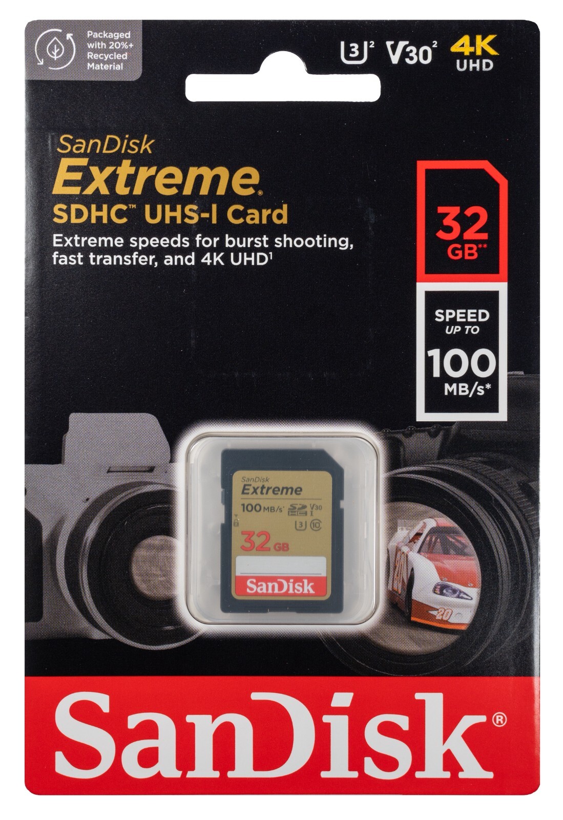 32GB Sandisk Extreme SDHC Memory Card Class 10 V30 UHS-I (SDSDXVT-032G-GNCIN)