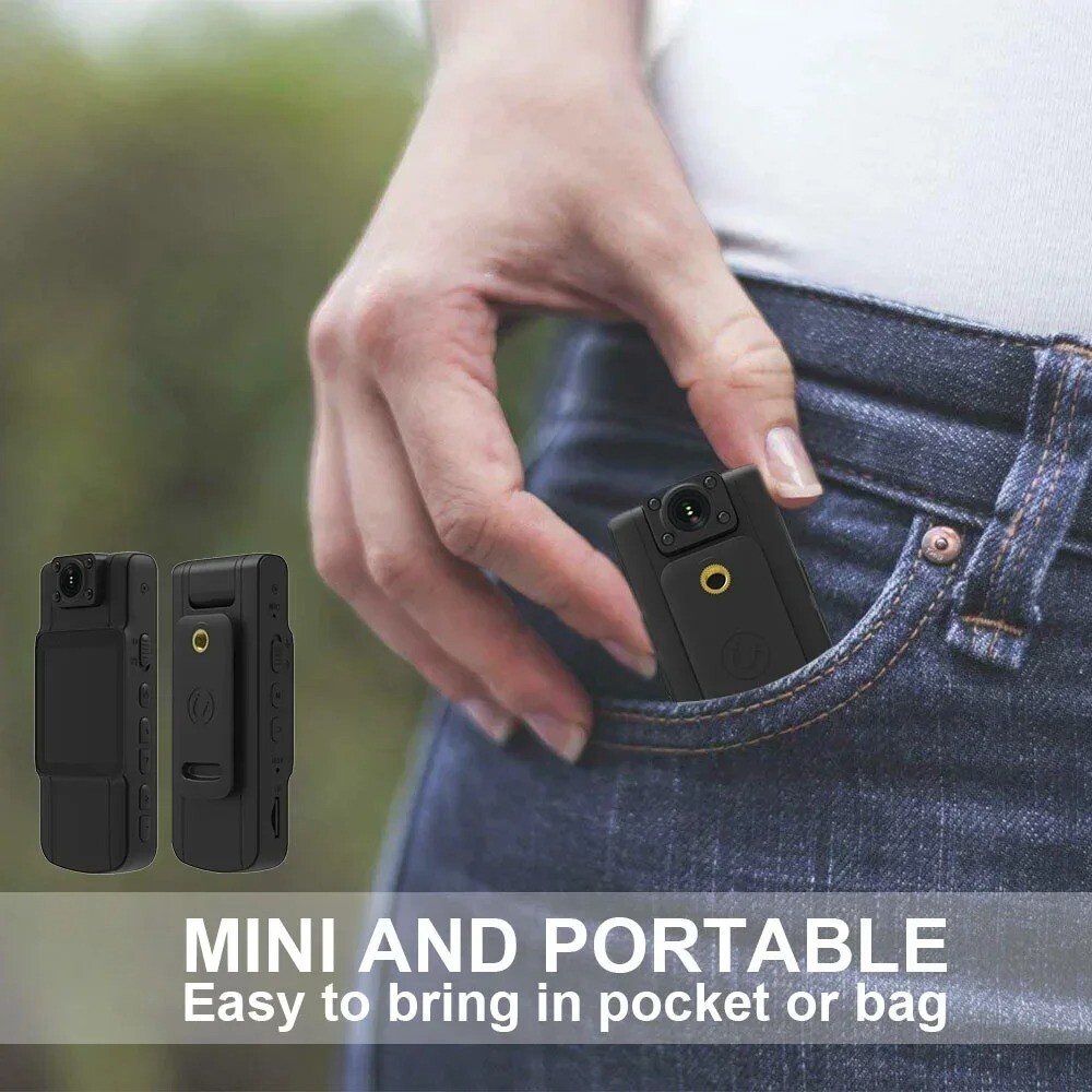 20 Hour 1080P Camcorder Mini Police Body Camera HD 180° Video DVR IR Night Cam