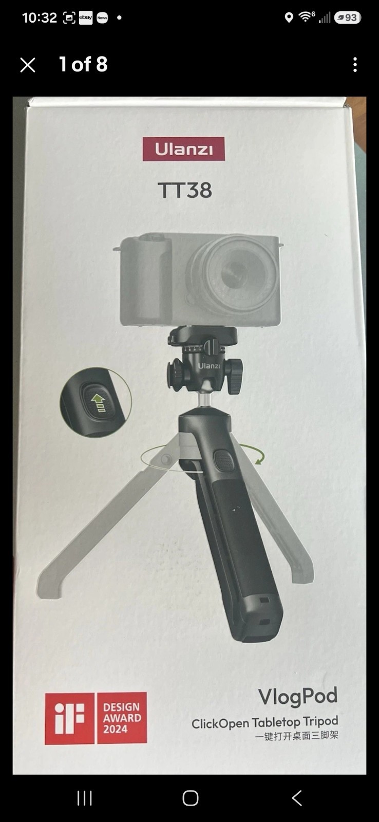 Ulanzi TT38 Tabletop Mini Tripod VlogPod Ball Head 360 Rotation Quick Release