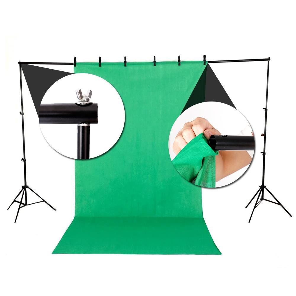 Background Support Stand Photo Backdrop Kit Lighting Studio Tripod Set with Clip