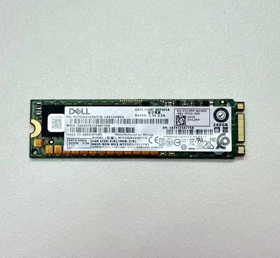Dell Micron 5300 Pro MTFDDAV240TCB 240GB M.2 2280 SATA SSD Enterprise Drive