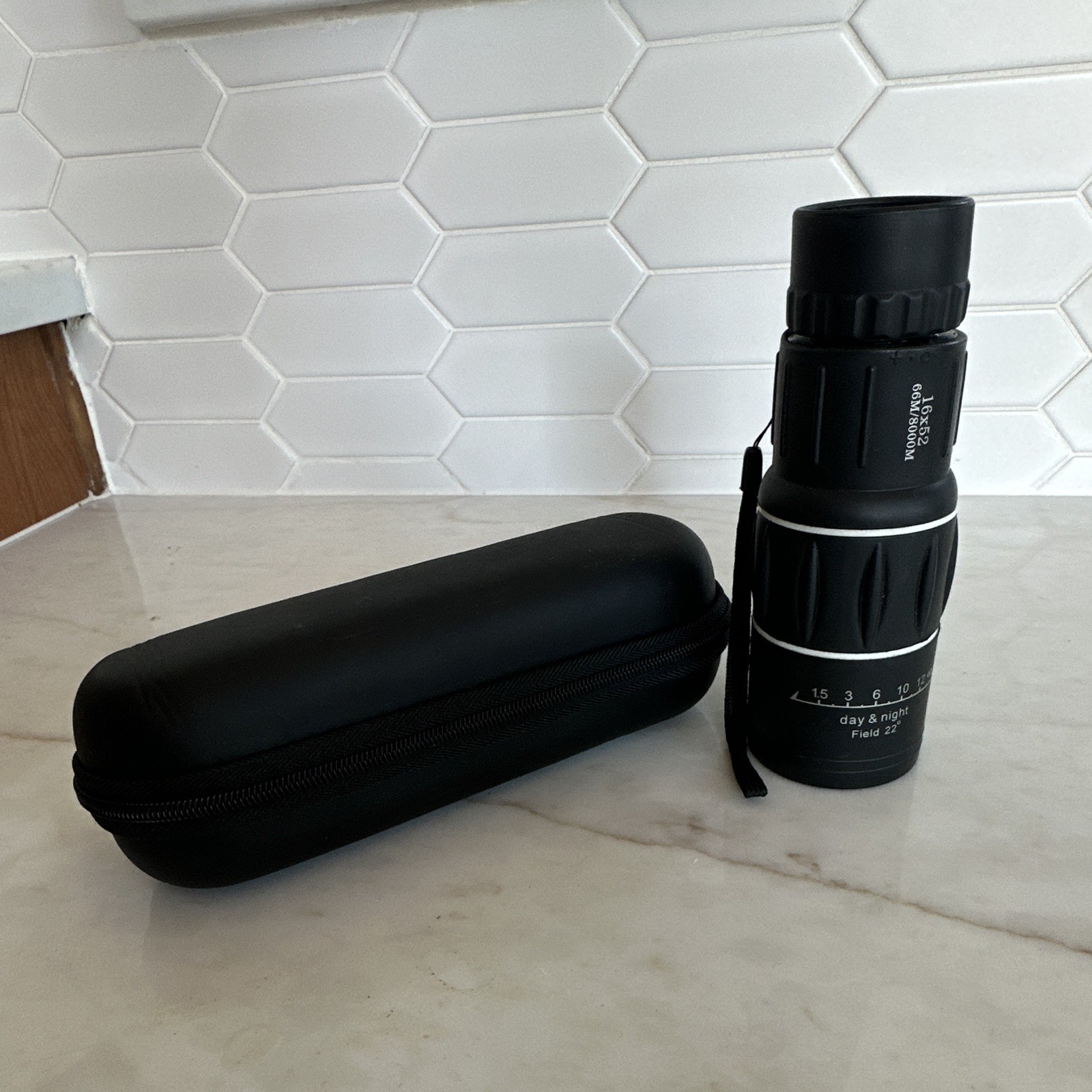 16×52 Day & Night Monocular, Multi-Coated Roof Prism, Compact, 52mm, Case