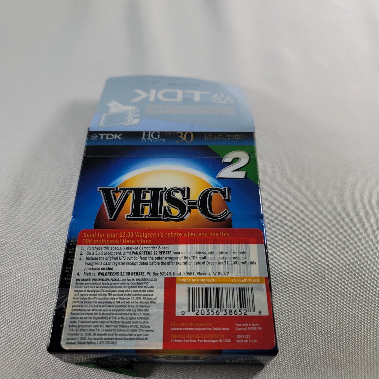TDK TC-30HGL2 VHSC HG Ultimate Camcorder Tape VHS-C 2 Pack