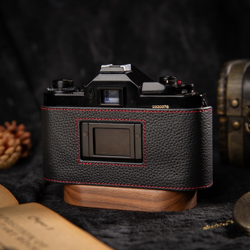 NEW Genuine Leather Half Camera Case Bag Cover With Handle For Canon A1 A-1