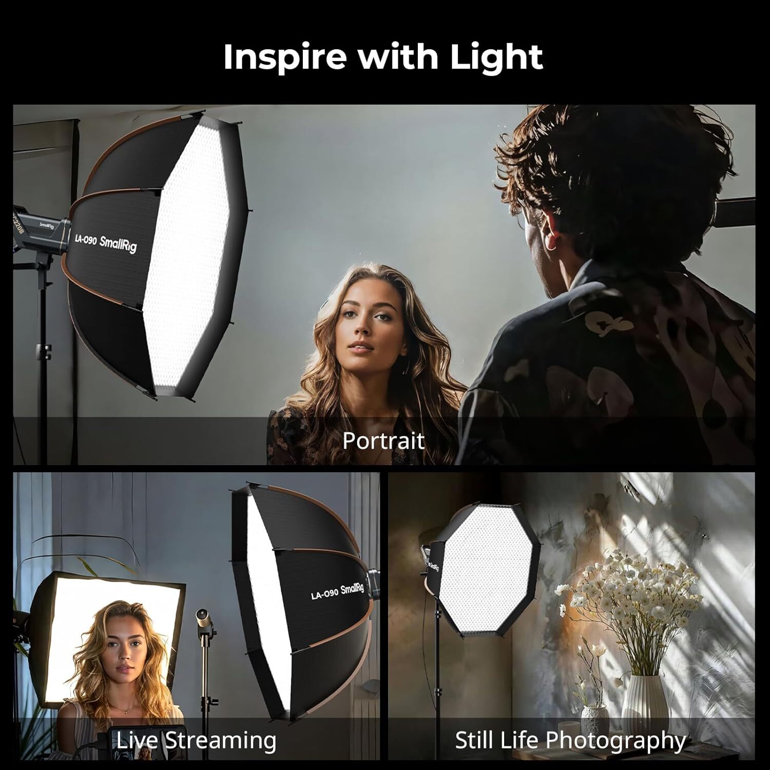 SmallRig 35″/90cm Softbox LA-O90 Quick Release Octagon Soft Box for COB Light