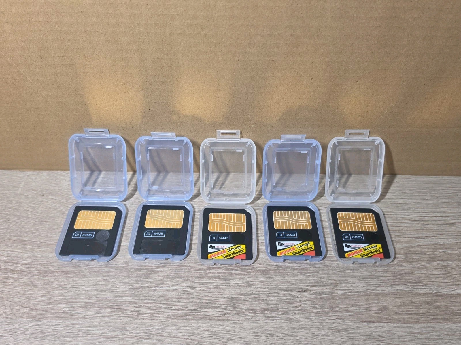 (Lot of 5) Smart Media 64MP Memory Cards. Used. Tested. Working. Free Shipping.