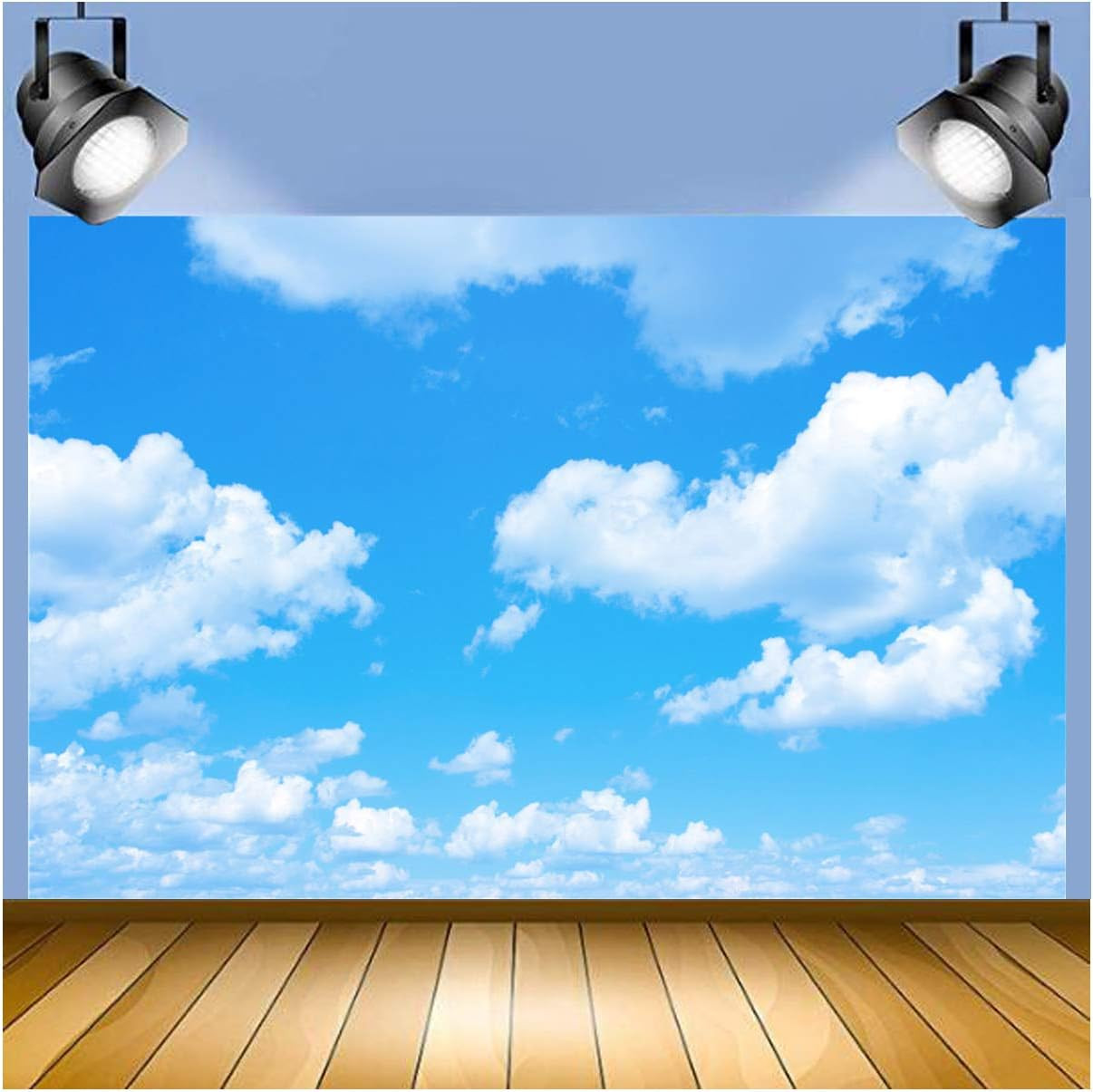 Blue Sky White Clouds Theme Photography Backdrops 7X5Ft Clear Sky Kids Birthday