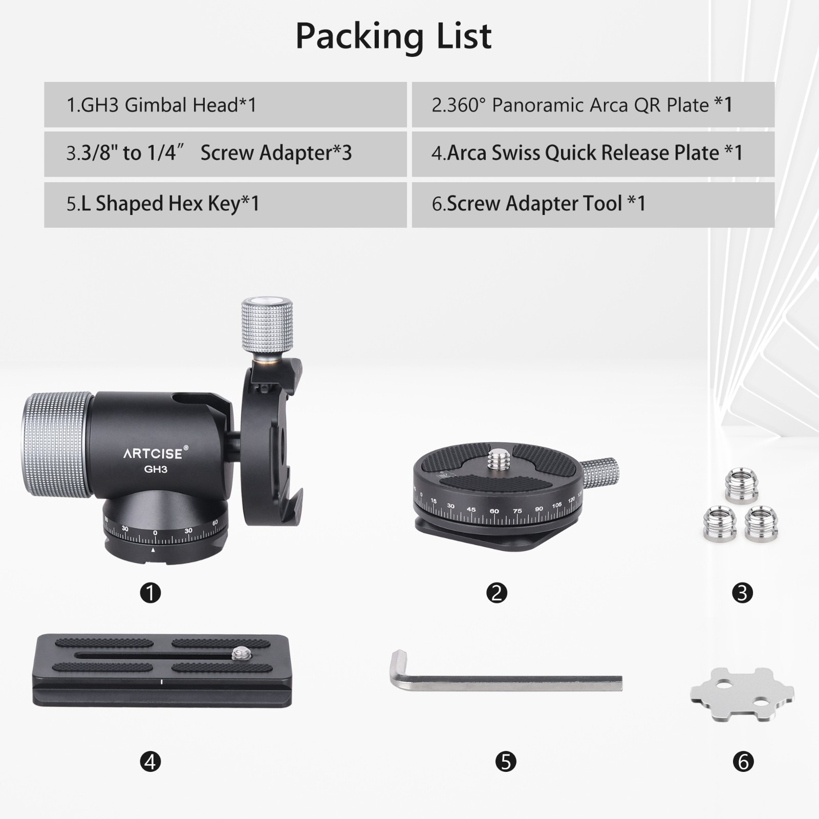 ARTCISE LB44 Panorama All metal Low Profile Tripod Head Ball head fr Camera DLSR