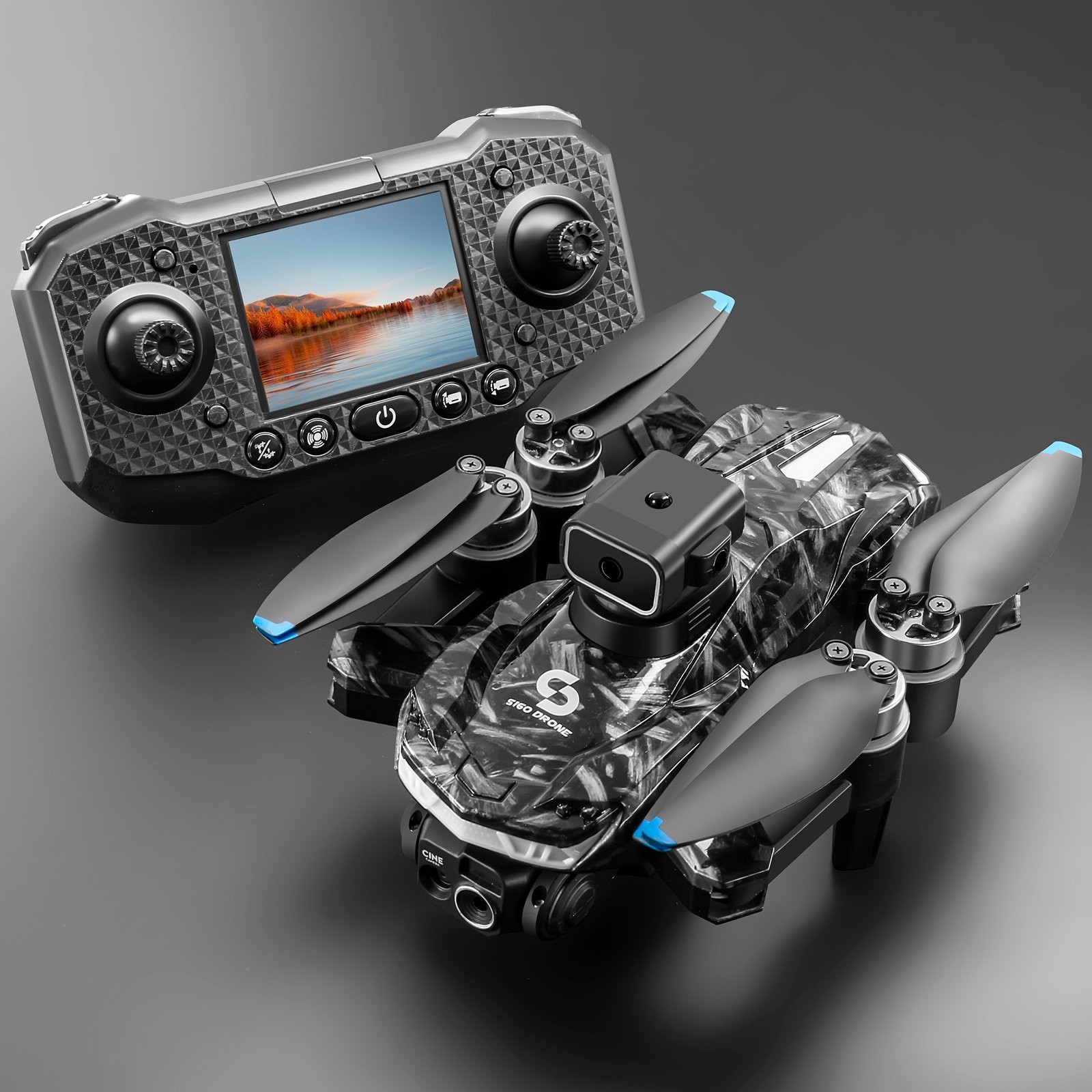 Drone WIFI FPV 4K Dual Camera Obstacle Avoidance Remote Control with Screen S160
