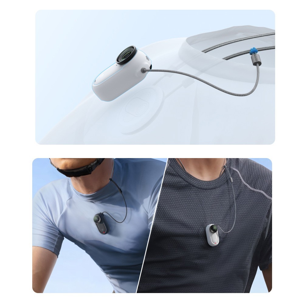 Magnetic Neck Disc Pendant Safety Cord Rubber Case for Insta 360 GO3/GO 3S