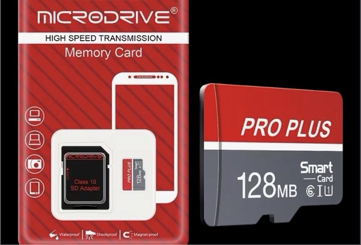 Microdrive PRO PLUS 128MB microSD Card Class 10 High Speed Shockproof Waterproof