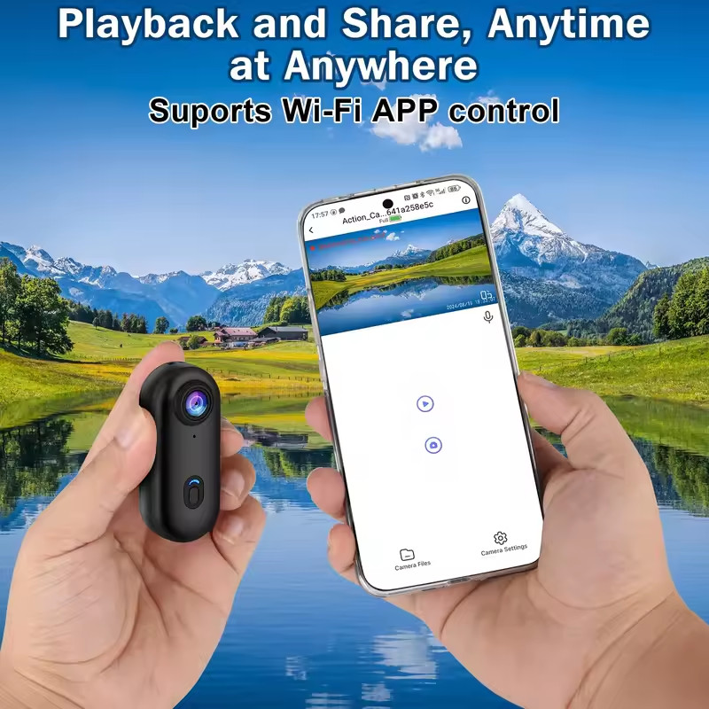 4K/1080P Action Camera WiFi Helmet Cam Anti-Shake for Outdoor Motorcycle Sports
