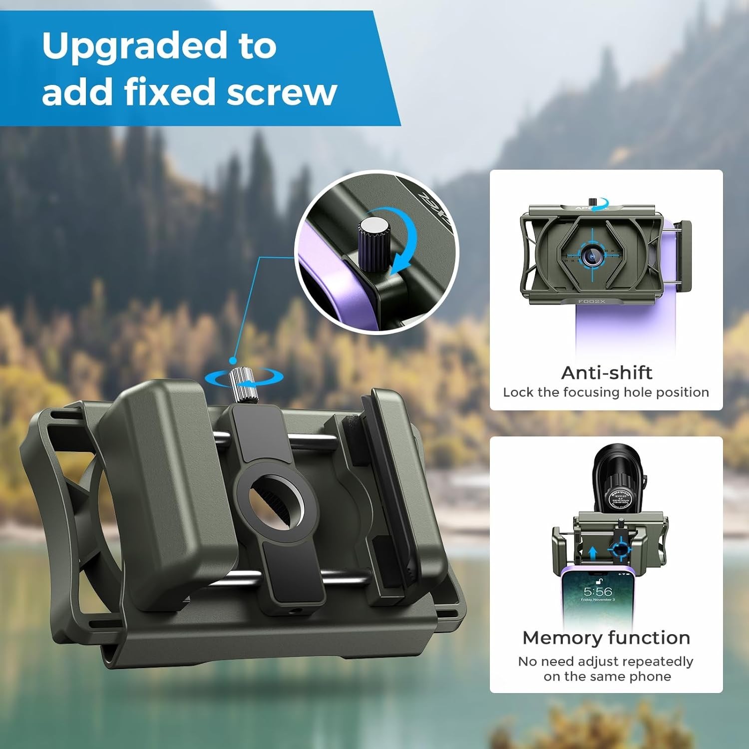 Universal Hunting Phone Scope Adapter for Spotting Scope Binocular Monocular