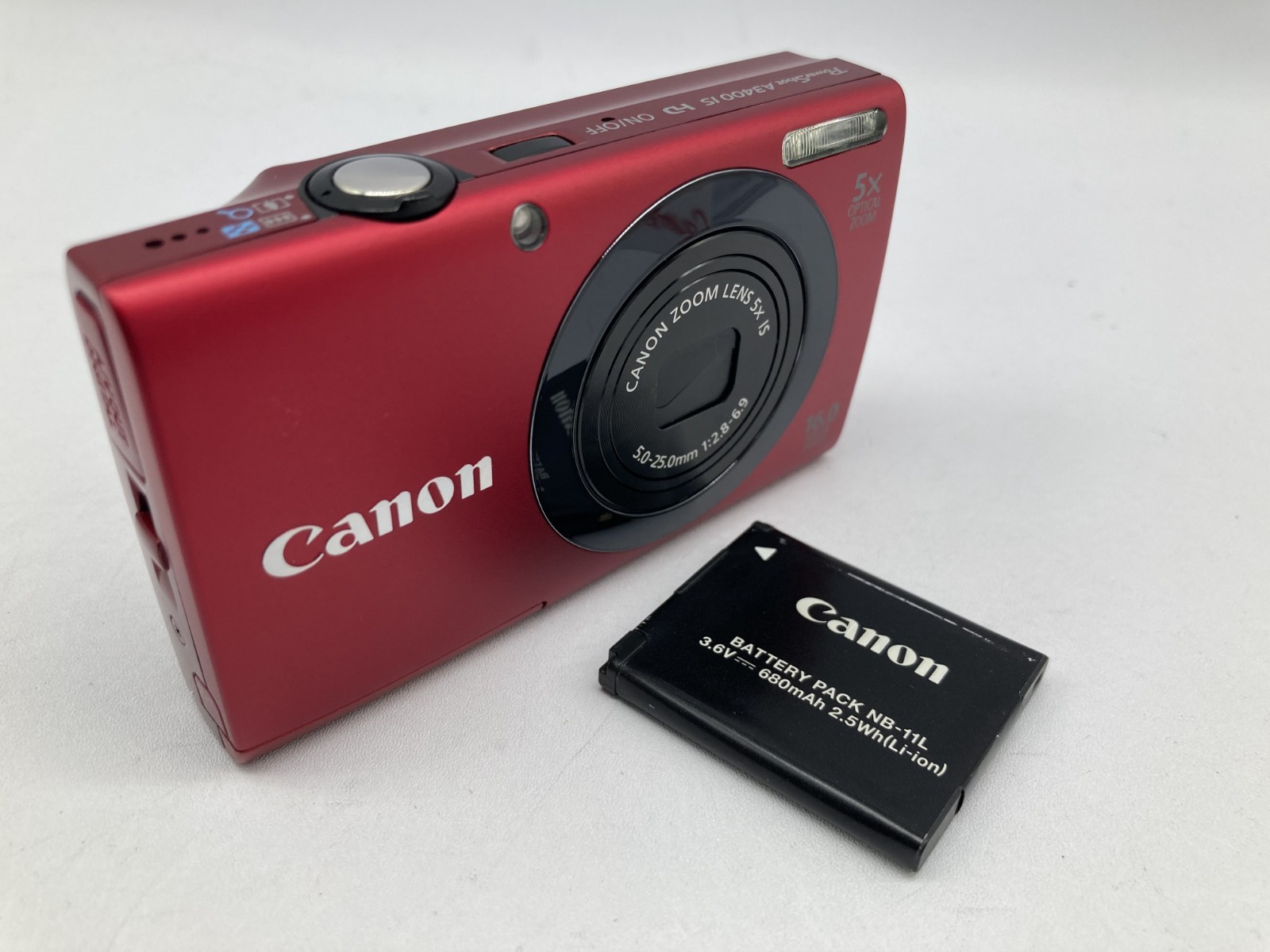 N MINT Canon PowerShot A3400 IS 16.0MP Digital Camera red 2007
