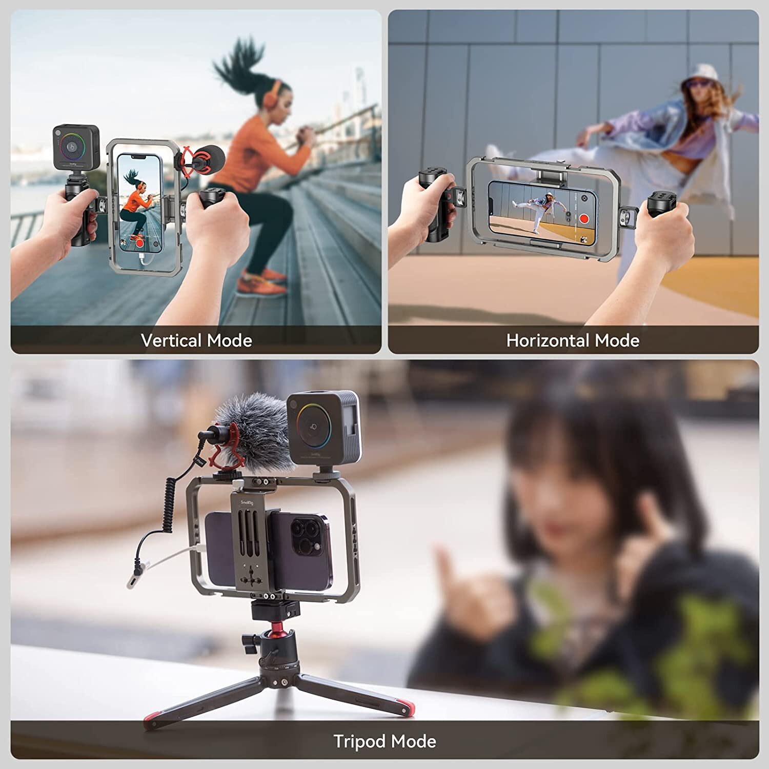 SmallRig Universal Phone Cage,Video Rig Kit for iPhone 17/16/15 for Samsung