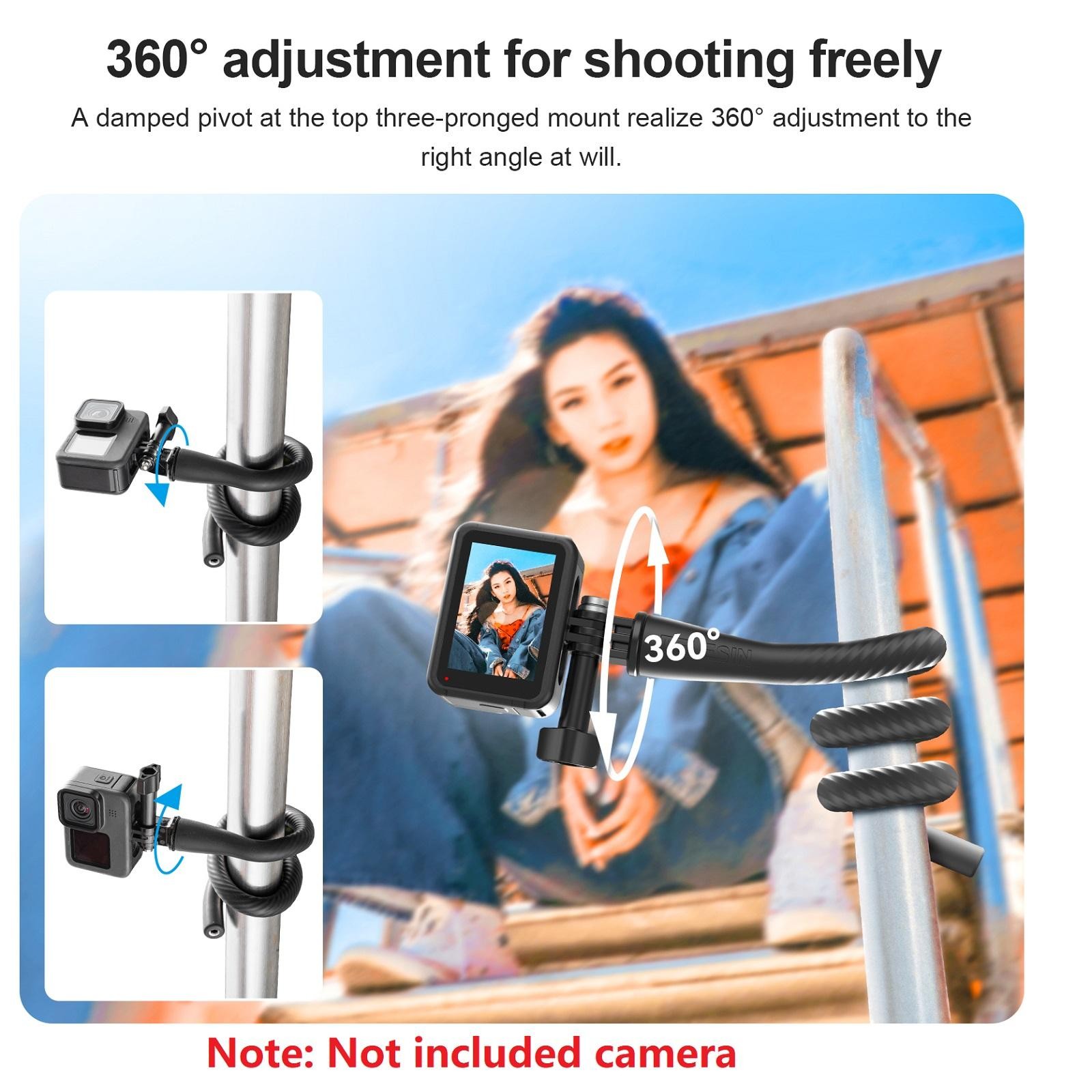 Flexible Mount With Locking Screw Kit For Gopro Camera Accessory Octopus Tripod