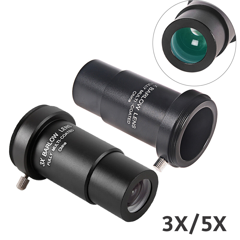 3X/5X Barlow Lens 1.25 Inch Metal Fully Multi-Coated Telescope Extender Lens US