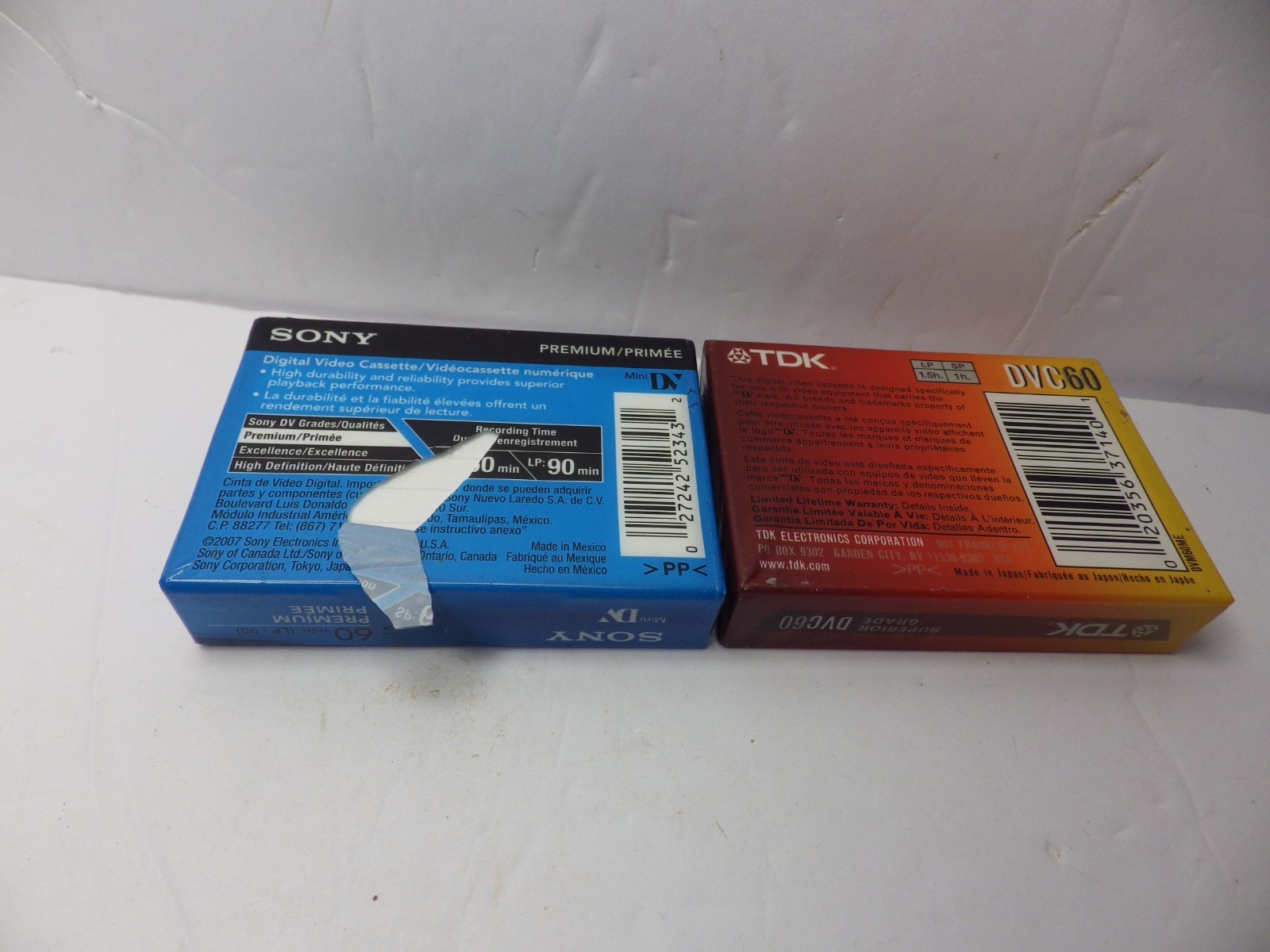506A3 Lot of 2 DVC Digital Video Cassette 60 minutes Sony – TDK