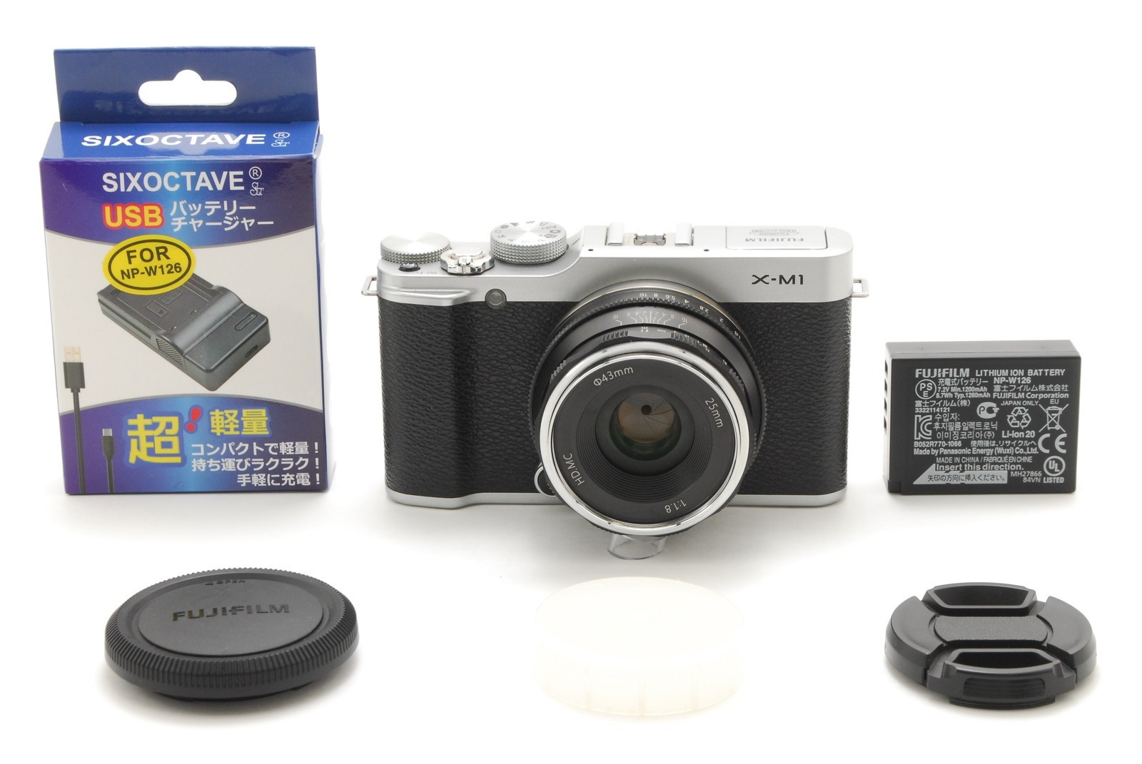 [Near MINT] Fujifilm X-M1 Digital Camera Body Pergear 25mm 1.8f Lens From JAPAN