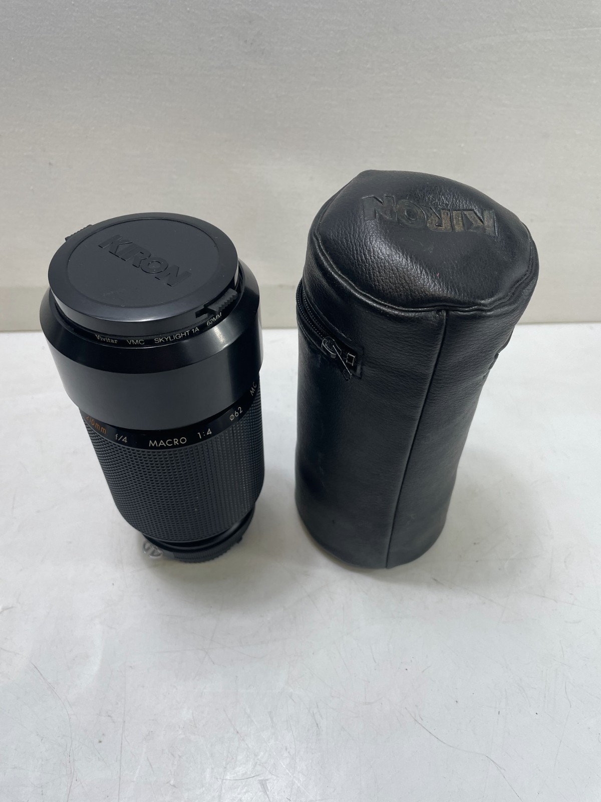 Kiron 70-210mm f/4 Macro Lens with Vivitar VMC Skylight 1A 62mm Filter & Case