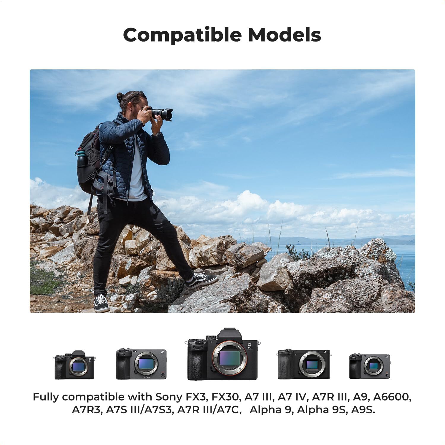 K&F Concept NP-FZ100 Battery and Three Slot Charger for Sony A7iii A7iv A6600