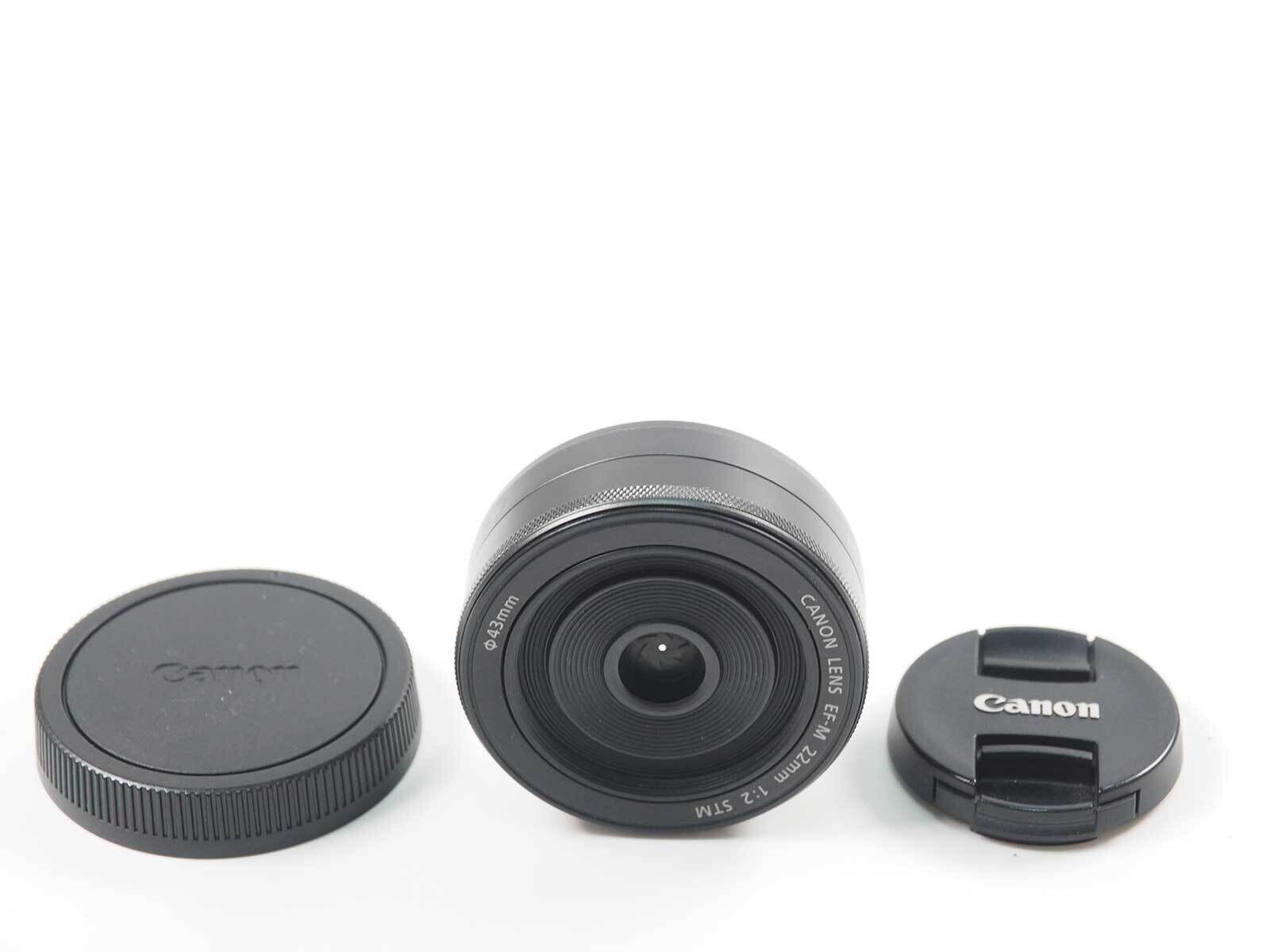 Works Perfectly [Mint w/Hood] Canon EF-M 22mm f/2 STM Lens for EOS M Black