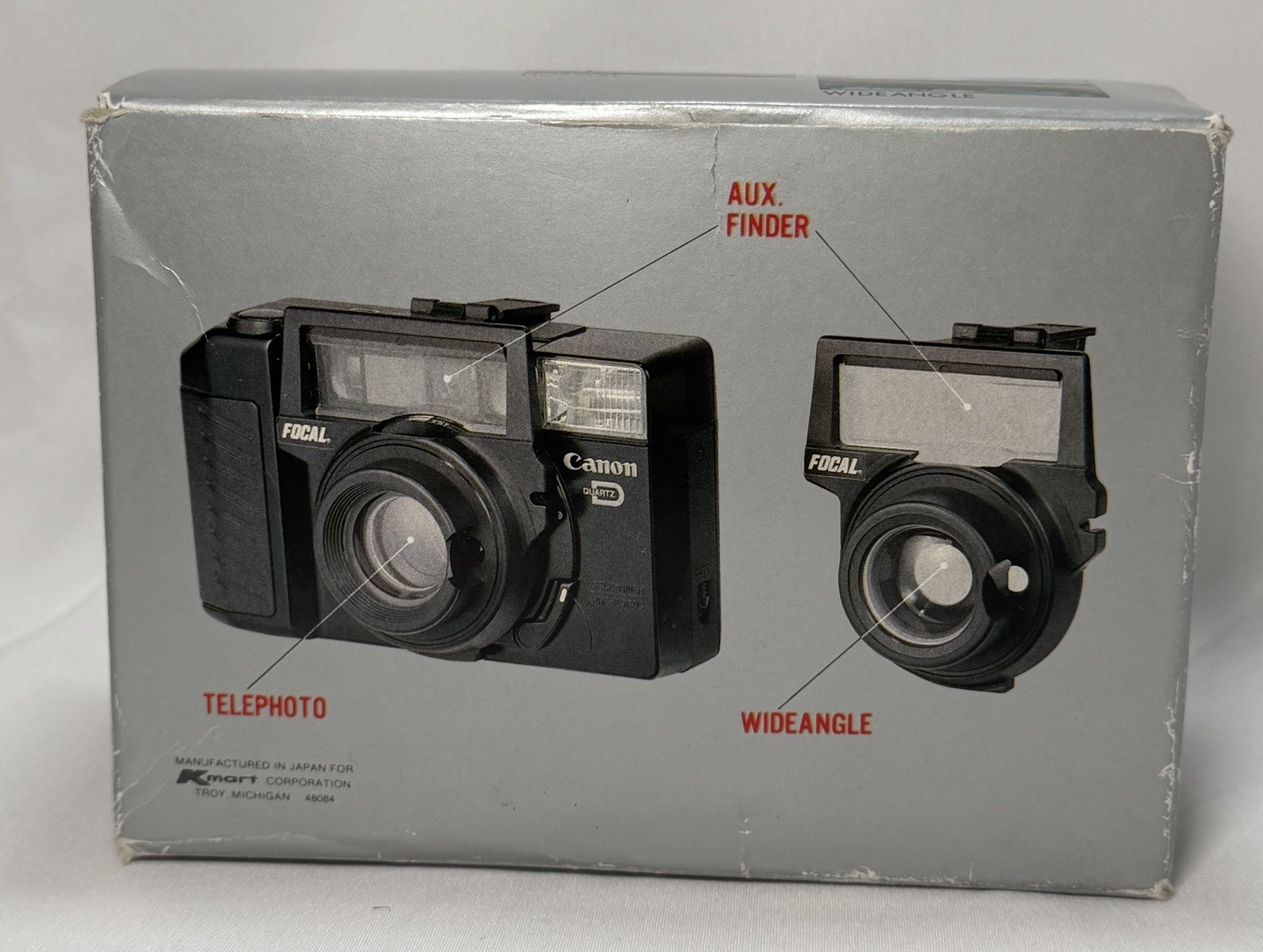 Focal Auxiliary Lens Set For Canon Sure Shot Vintage NOS Wideangle & Telephoto