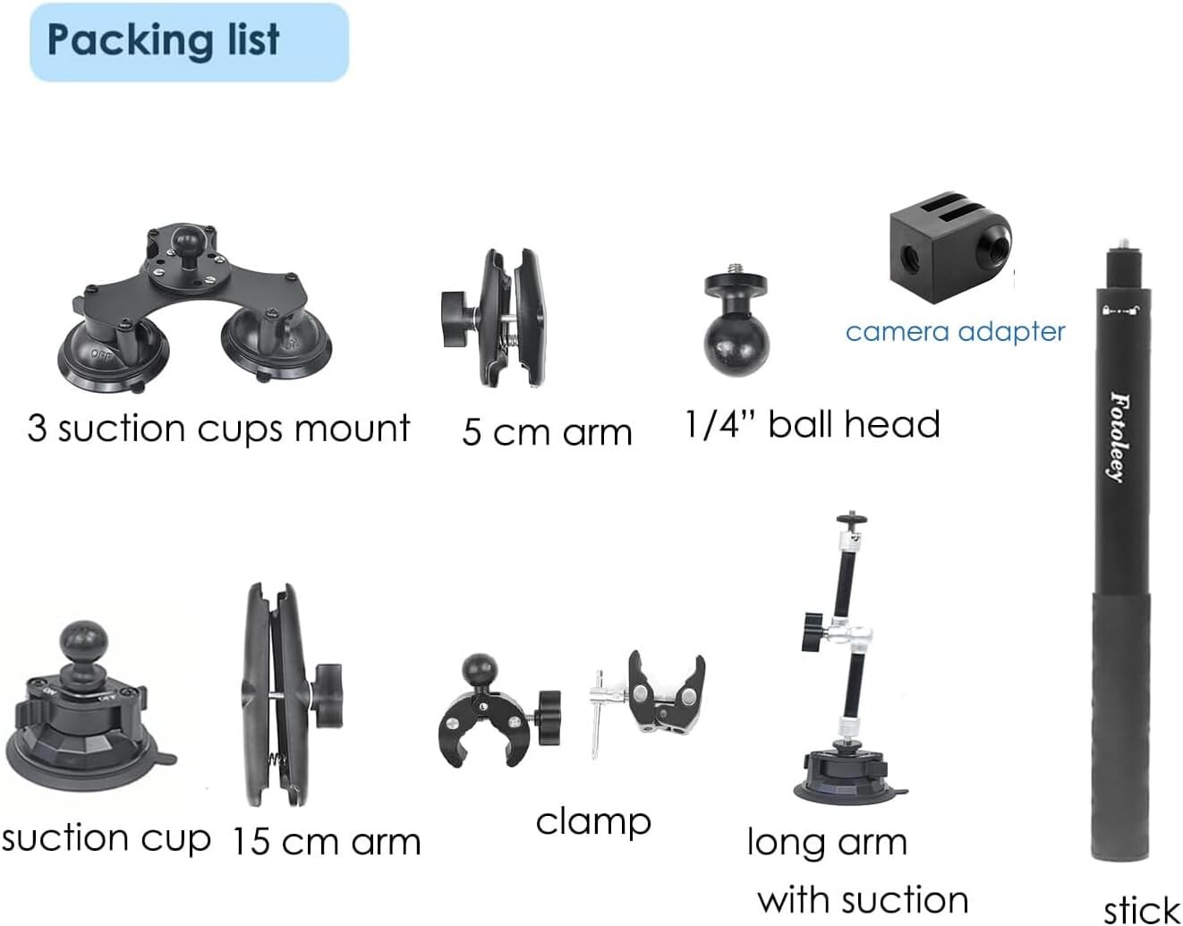 360 Camera Car Mount Kit Suction Cup Insta360 X3 X4 GoPro Max Hero High Speeds