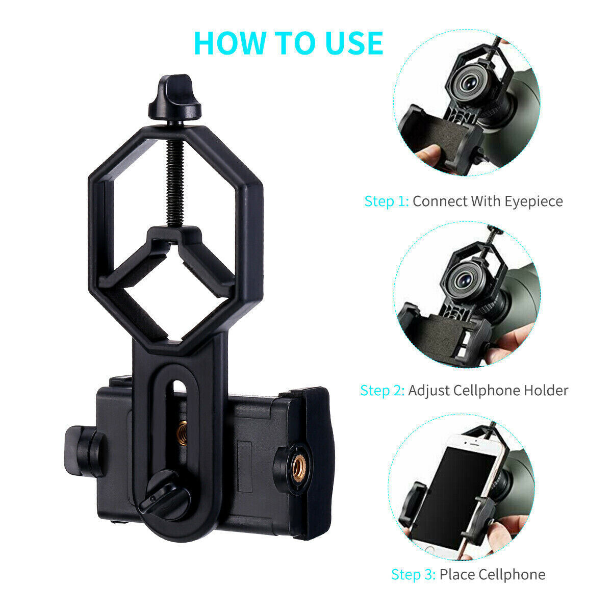 Universal Telescope Cell Phone Mount Adapter for Monocular Spotting Scope NEW