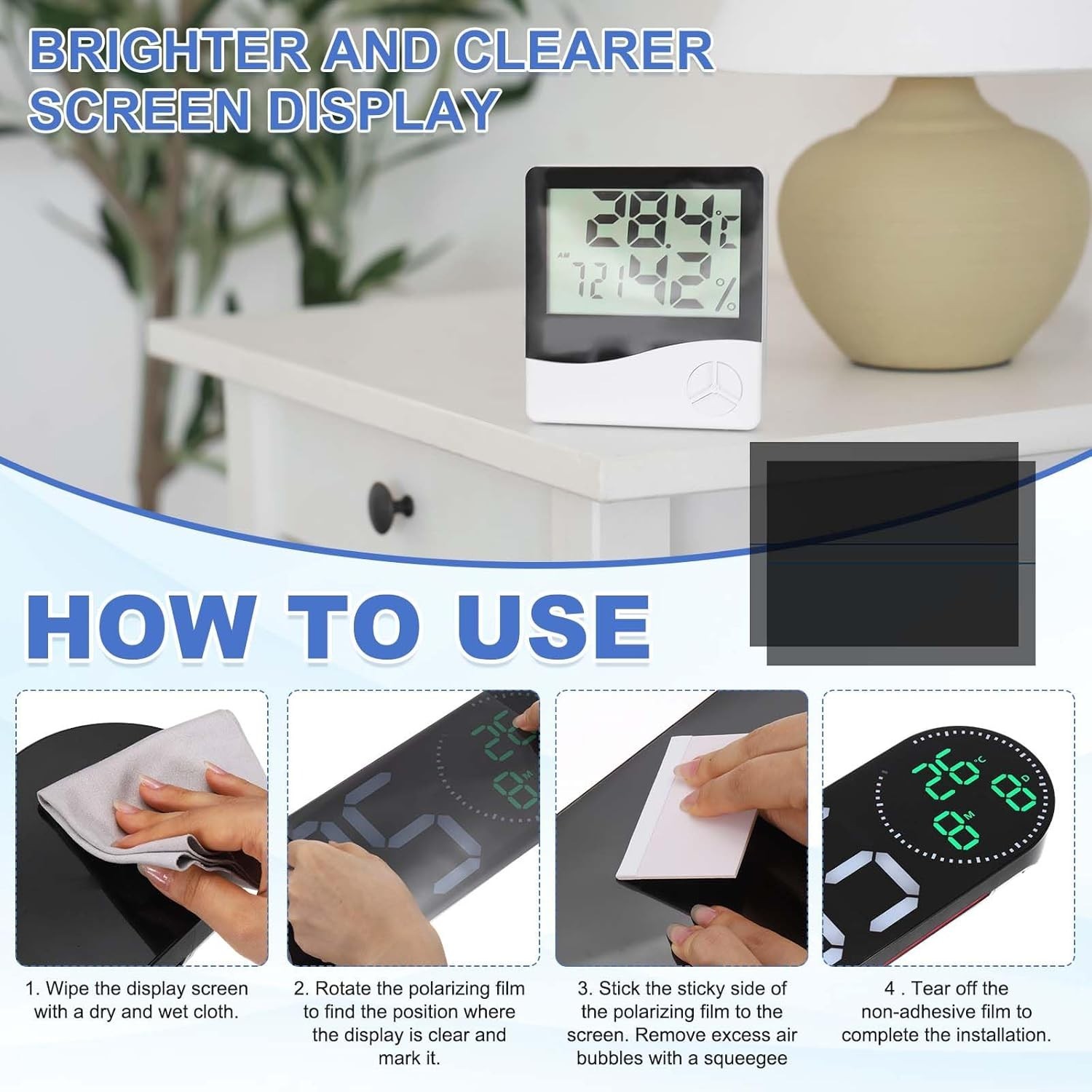 Adhesive Polarizing Film Sheets 2×2 Inch for LCD Screens & Educational Use