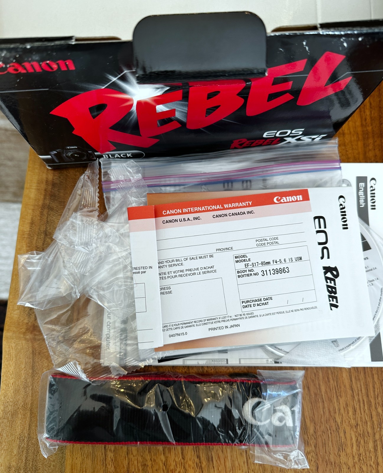 Canon EOS Rebel XSI Digital SLR Camera w/ 18-55mm IS Lens and Pelican case