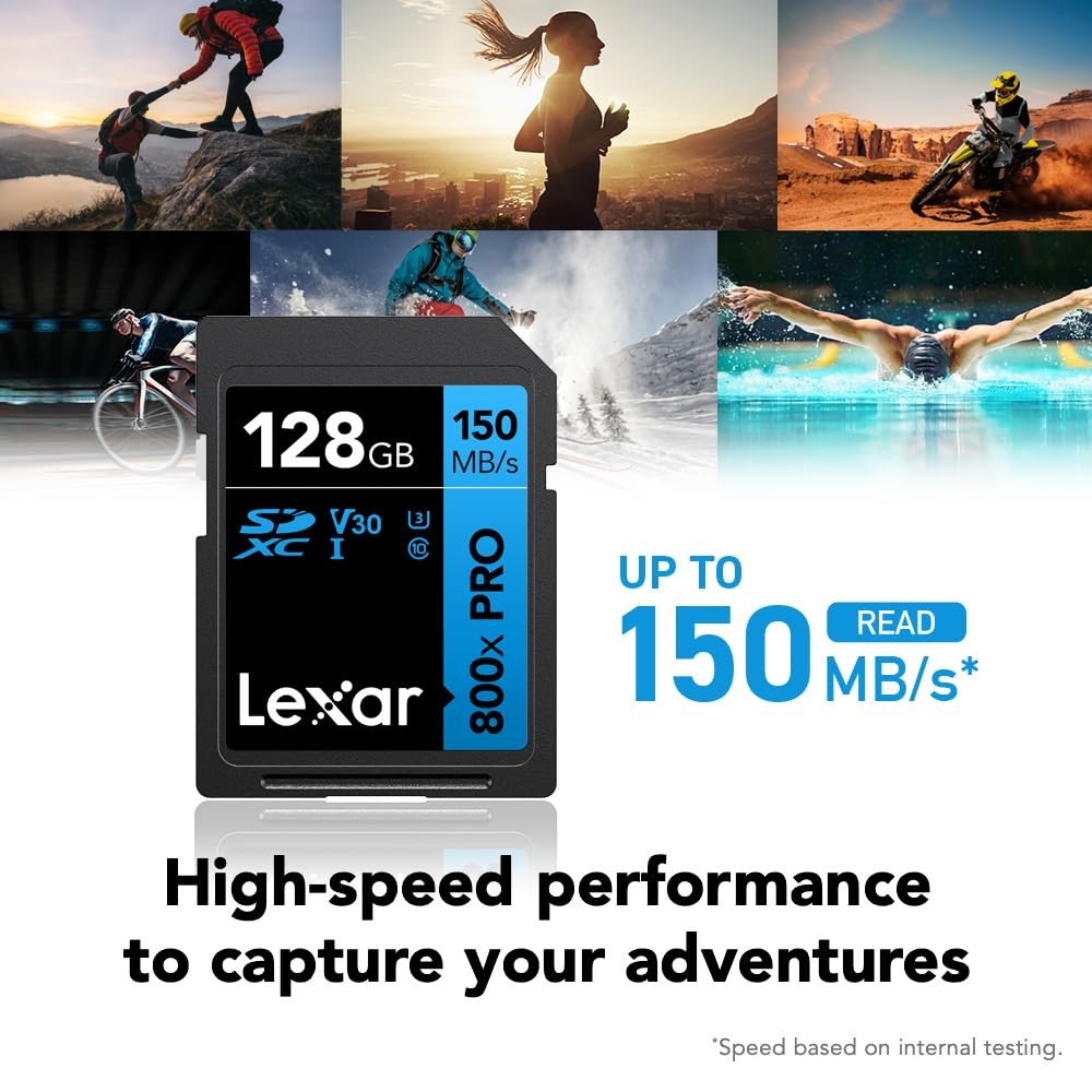 128GB (2-Pack) High-Performance 800x PRO SD Card, UHS-I, C10, U3, V30, 4K, Up…