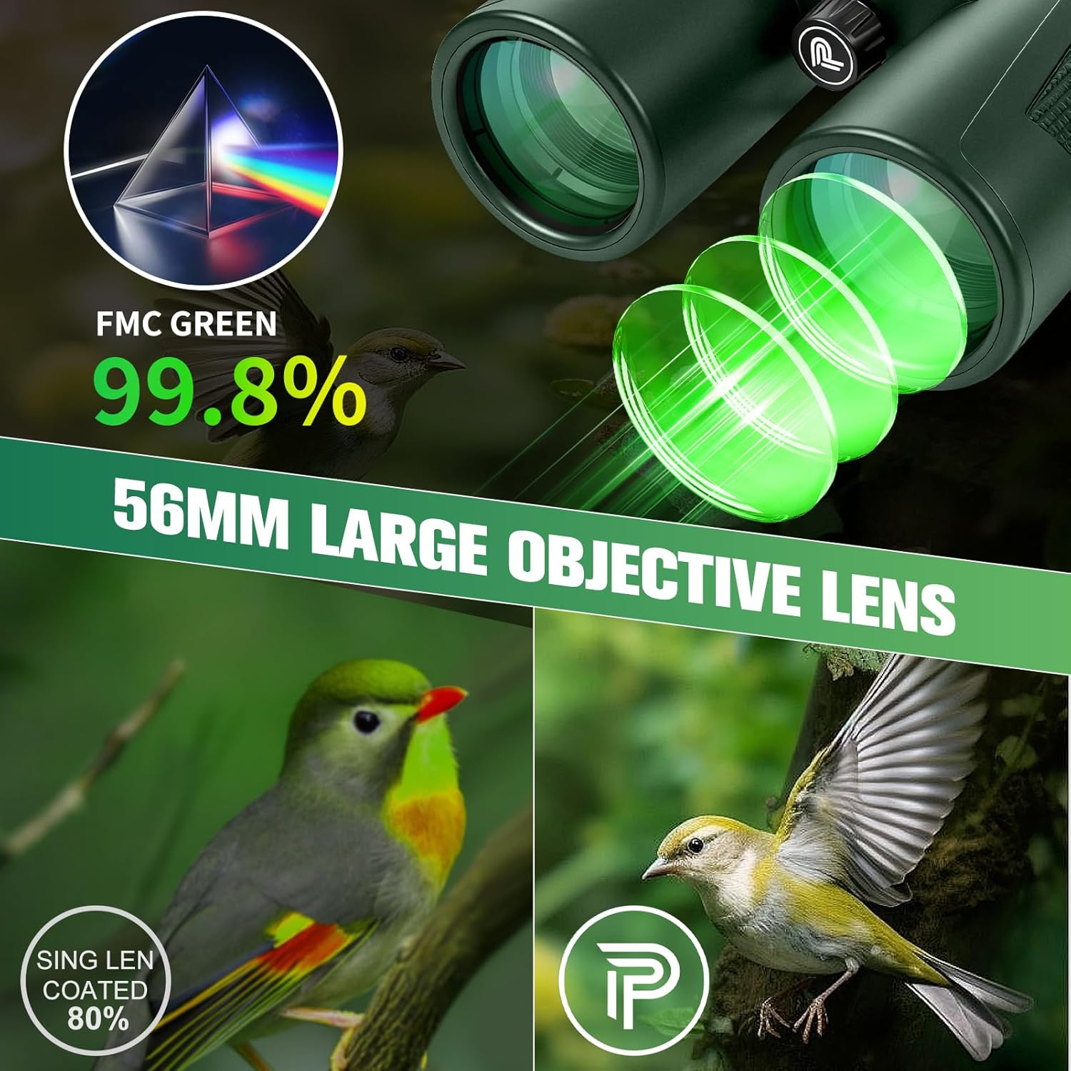 20X56 Binoculars for Adults High Powered – Large View Waterproof Binoculars with